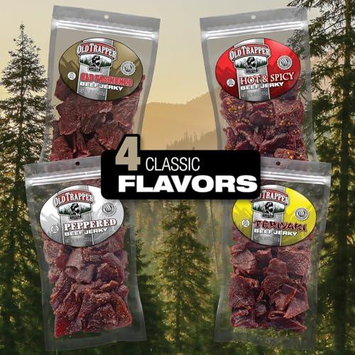 Old Trapper Old Trapper Beef Jerky, Old-Fashioned 10-Ounce Bag, Tender Meat Snacks for Lunches or Between Meals, 11 Grams of Protein, Zero Grams of Fat, and 70 Calories per Ounce (Pack of One)