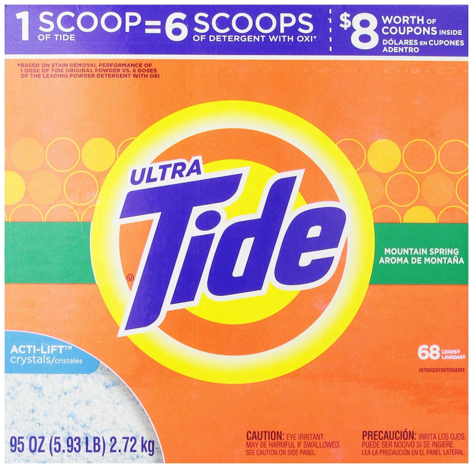 Tide Tide Powder Laundry Detergent, Mountain Spring, 68 loads, 95 oz