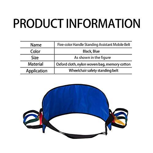 Kangwell Kangwell Patient Lift Belt Assistance Belt with 5 Colors Handles(73Inch), Non-Slip Transfer Belt, for Medical Lifting Assistance, Gait Belts for Physical Therapy (Black)