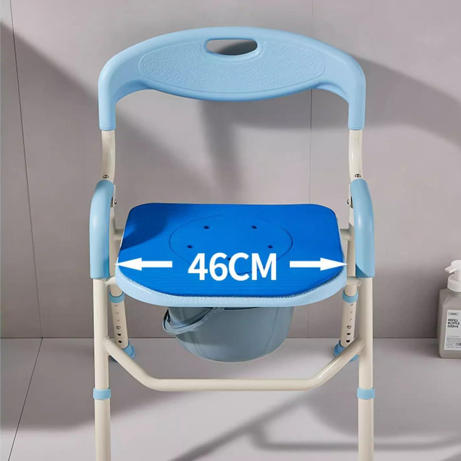 GTFDXJ Bedside Commode,Portable Toilets for Home Use Elderly Toilet Chair Mobile Toilet Seat Elderly Pregnant Woman Bathing Chair Bathroom Folding (D)
