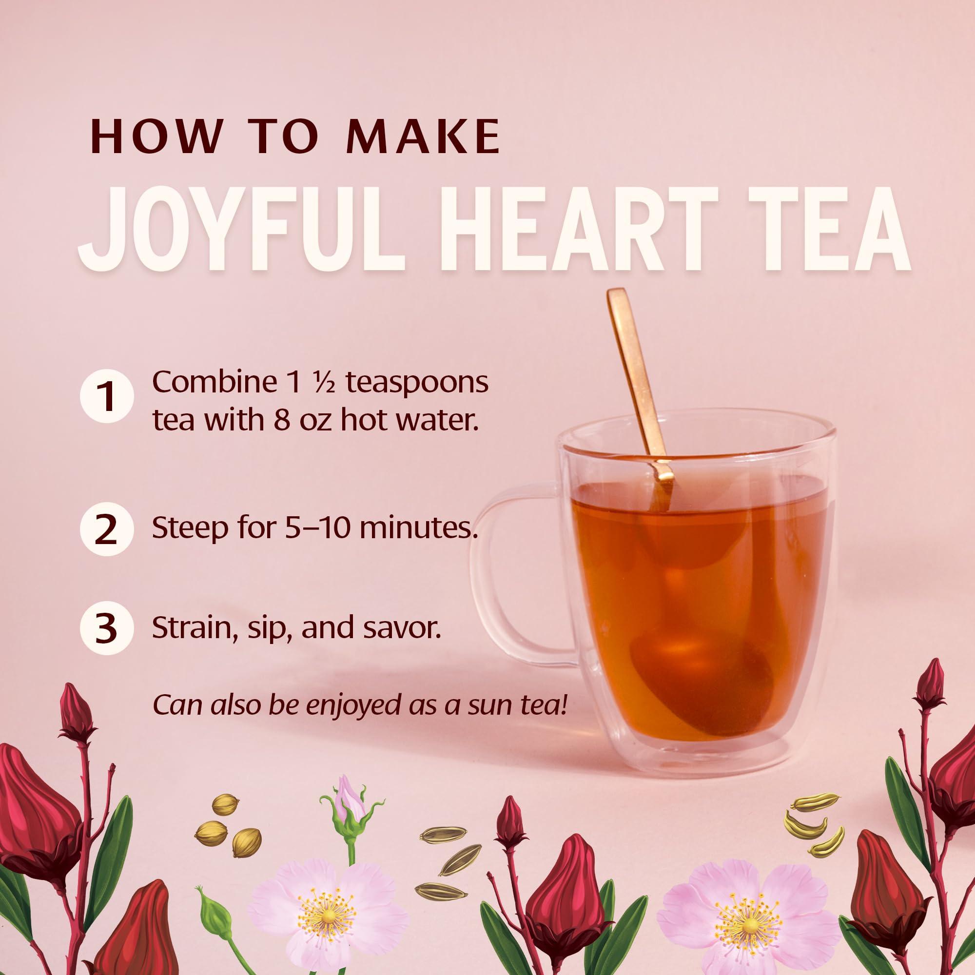 Banyan Botanicals Banyan Botanicals Joyful Heart CCF Tea Loose Leaf Organic Herbal Tea Uplifting and Aromatic CCF Tea with Hibiscus, Tulsi, and Rose 1.5 oz. Non-GMO Sustainably Sourced Herbal Loose Leaf Tea