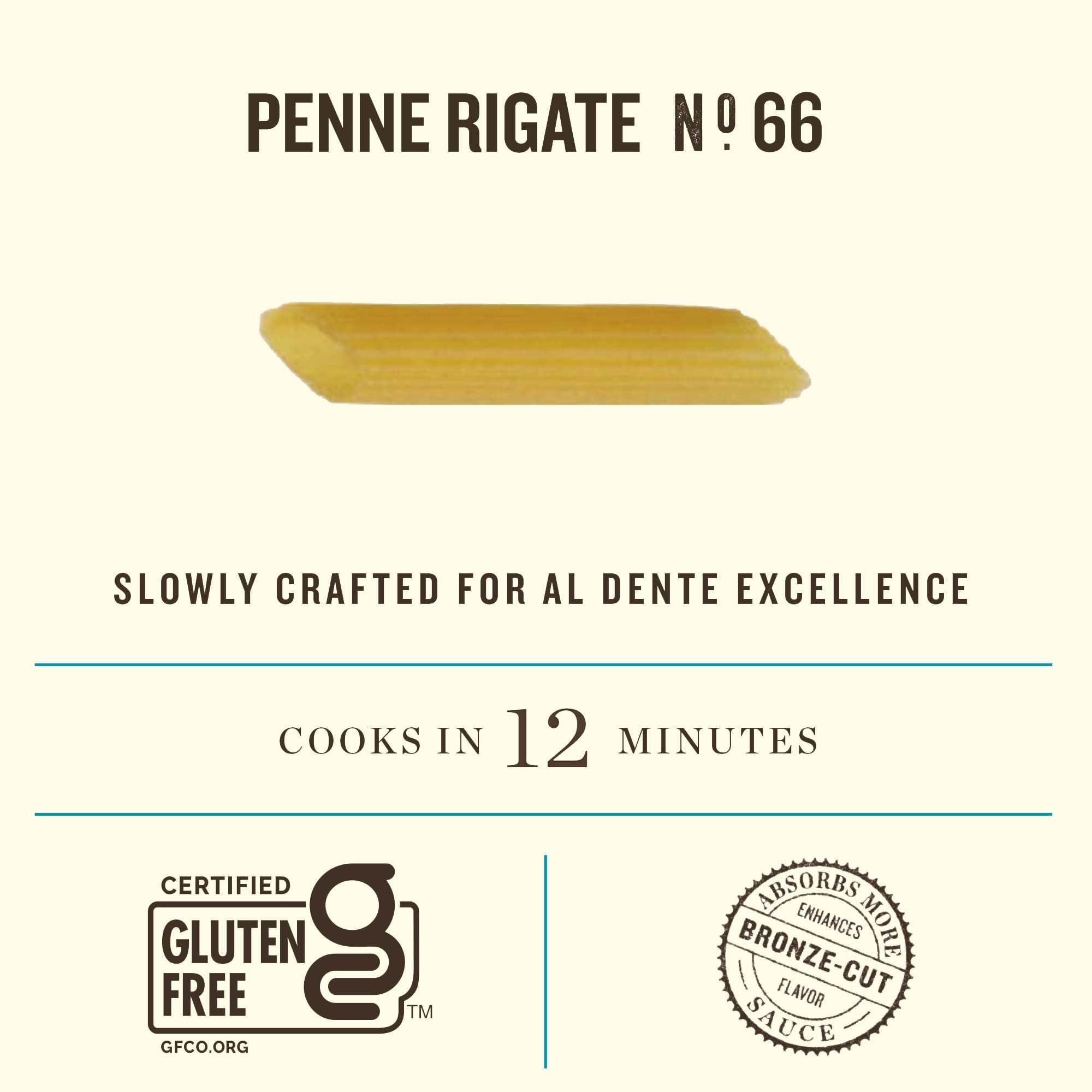 Rummo Rummo Gluten Free Penne Rigate N.66 - Gluten Free Pasta, Made with Corn & Rice, Penne Pasta Noodles, Pasta from Italy - 12 Ounce (Pack of 1)