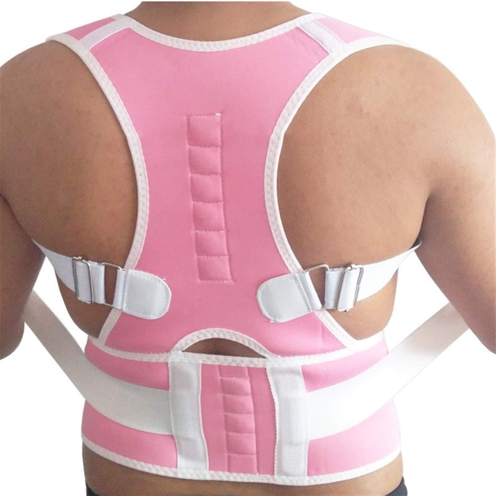 SADDPA DSMYYXGS Magnetic Back Posture Corrector Clvicle Spine Corrector Prevent Slouching Adjustable Back Support Brace Back Straightener Corset (Color : White, Size : Large)