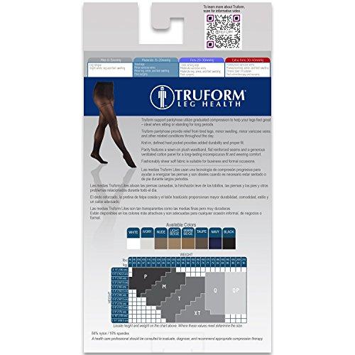 Truform Truform Sheer Compression Pantyhose, 15-20 mmHg, Women's Shaping Tights, 20 Denier, Nude, Queen