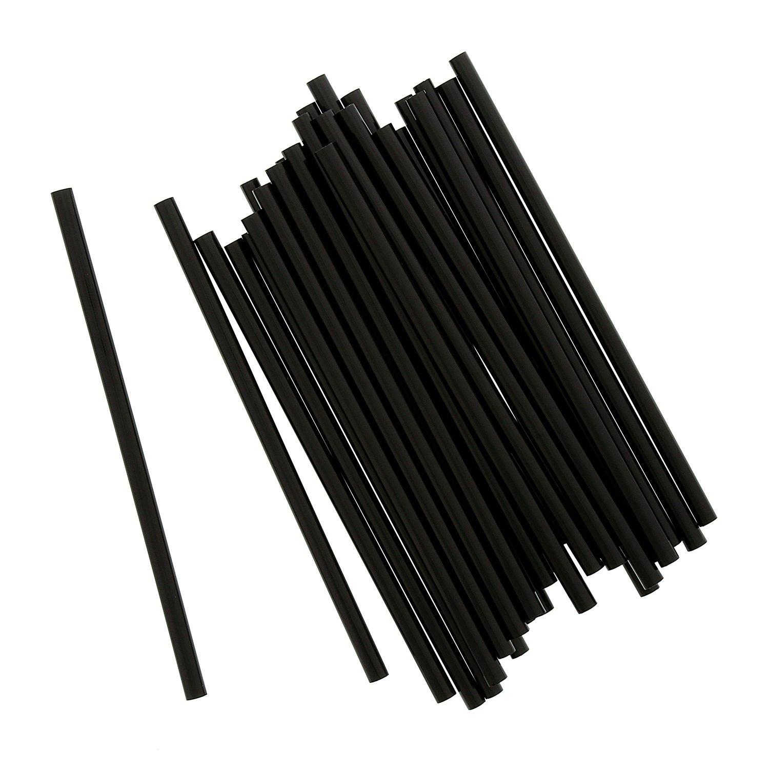 AmerCare AmerCare 5.75 Inch Jumbo Black Unwrapped Straws, Case of 12,500