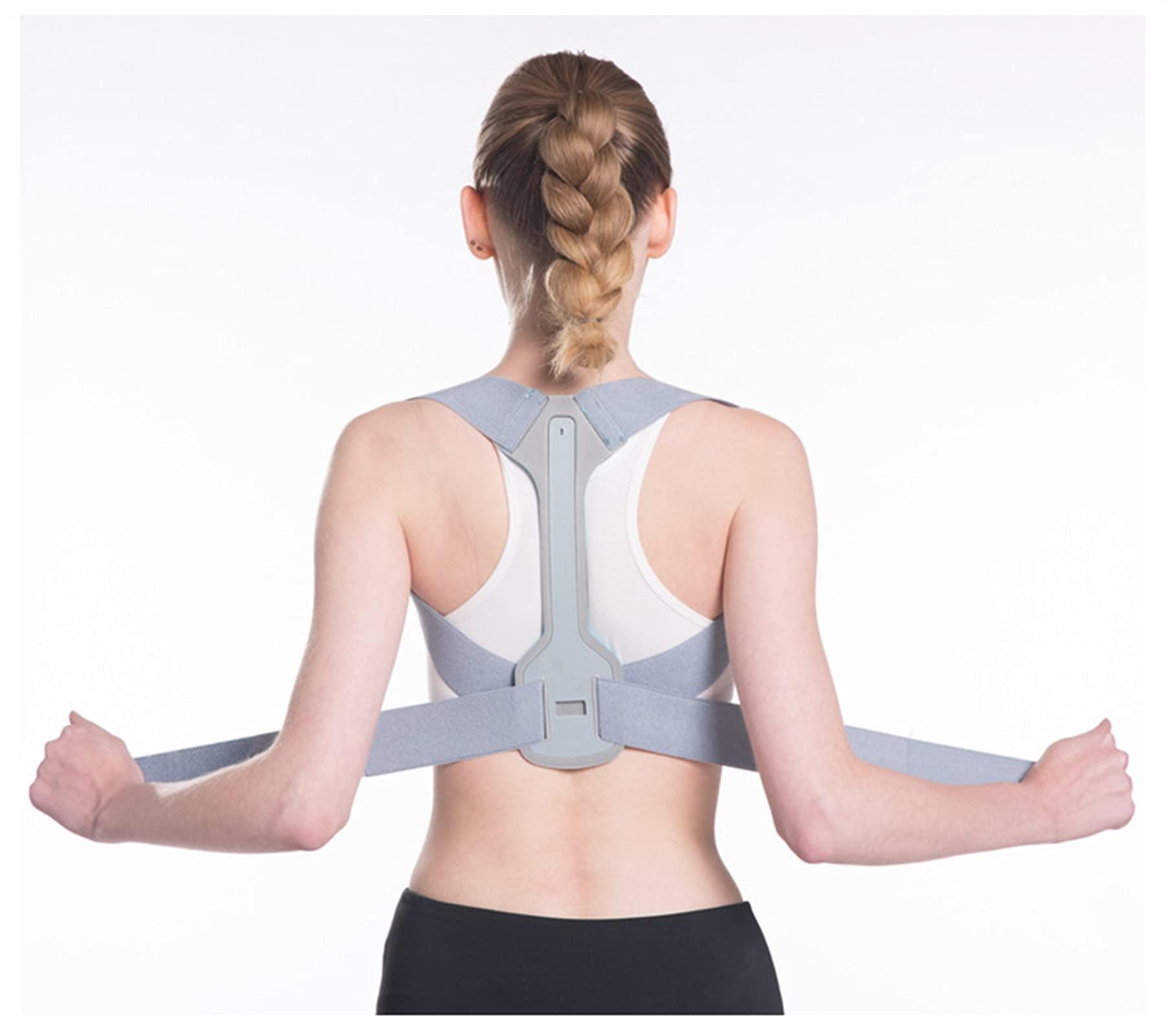 XMSM Invisible Posture Corrector Back Posture Strap Collarbone Support Belt Corset Stop Slouching and Bending Adjustable Back Trainer Unisex (Color : Gray, Size : X-Large)
