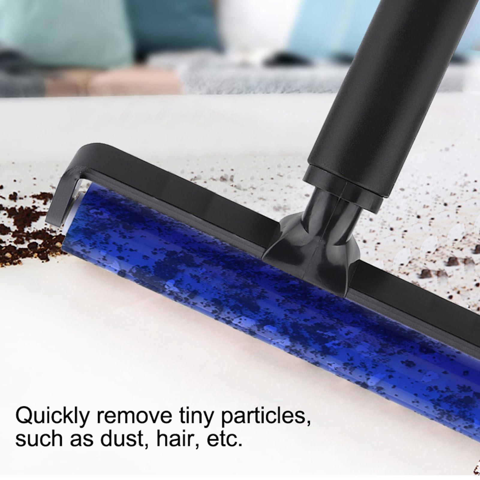 F&Y Static Roller Dust Removal Roller Super Sticky Blue Silicone Soft Static Action Cleaner Roller with Black Handle (8 Inch)