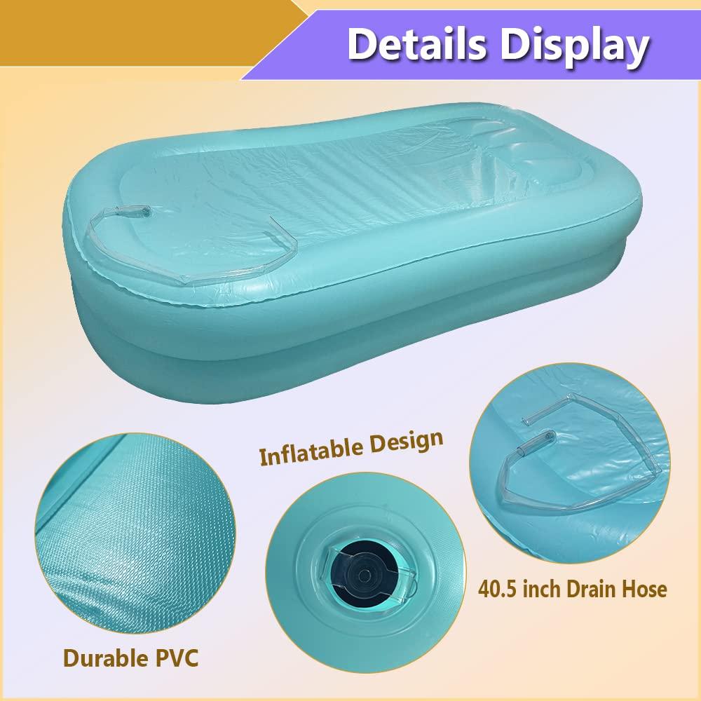 ZNALDP Inflatable Bathtub Medical for Shower Bed Bathing Elderly Bedridden Patients Full Body Bed Bath Water Basin for Bathing Home Care Medical Equipment Blow Up Bathtub Aids Disabled Bed Shower Accessories