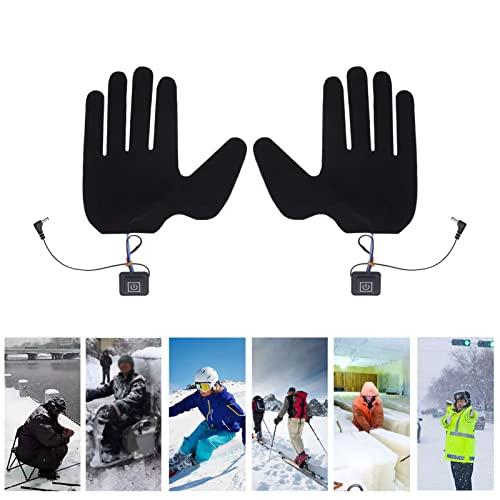 Okuyonic Gloves Heating Pad, Fast Ultra Thin 2Pcs 5 Finger USB Heated Gloves Pad 3 Temperature Adjustable Efficient for Hiking for Outdoors