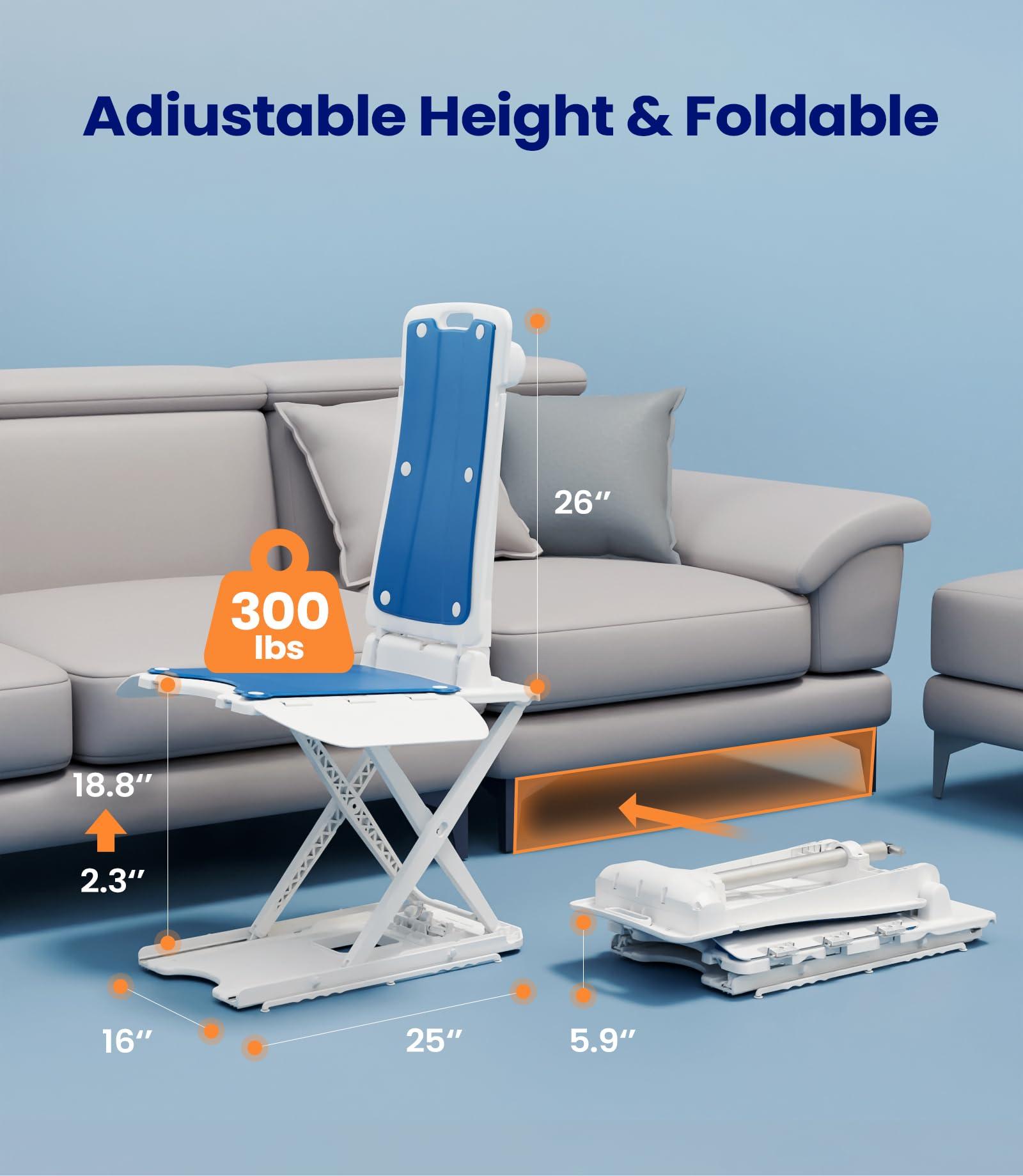 VOCIC VOCIC Lightweight Electric Chair Lift, Lift Elderly from Floor, Remote Control Floor Lift, Fall Assist Devices, Item Weight 23 LBS, Support Up to 300 LBS, Waterproof Suction Cups, AX07