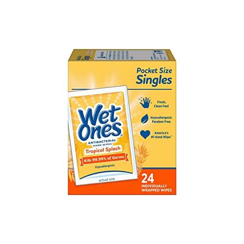Wet Ones Wet Ones Wipes, Hands & Face, Antibacterial, Citrus Scent, Singles, 24 ct.