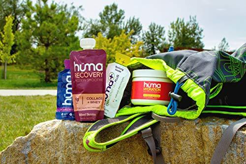 HÜMA CHIA ENERGY GEL Huma Recovery Protein Smoothie, 20 Pouches – 15g Collagen + Whey Post Workout Recovery Drink – Ready-to-Drink Protein Shake with Real Fruit, Electrolytes, Healthy Fats