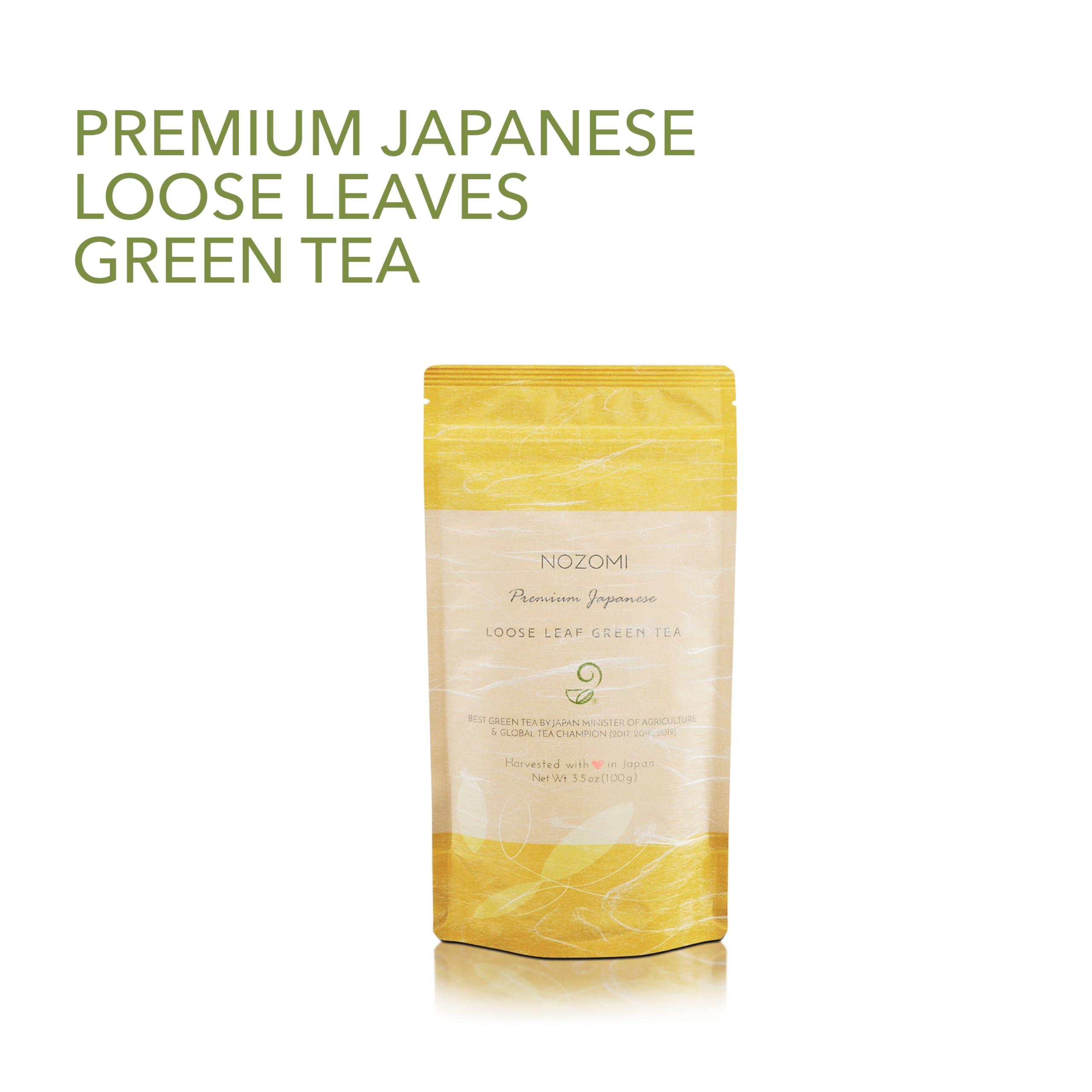 JAPANESE GREEN TEA CO. HARVESTED WITH IN JAPAN Japanese Green Tea Co. Nozomi Japanese Green Loose Leaf Tea - 3.5 Oz (100g) Covered Tea, Kabusecha, Kabuse Fukamushi Sencha - Single-origin from Shizuoka, Rich in Antioxidants