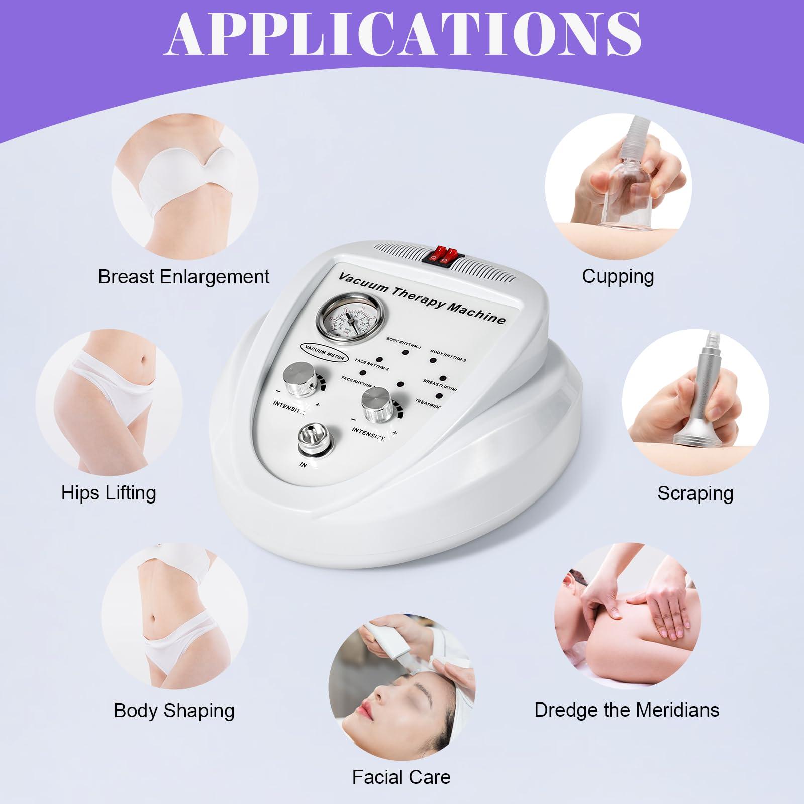 Knwigoe Knwigoe Vacuum Therapy Machine Multifunctional Back Message Machine Body Shape Massager Cupping Machine Set with 24pcs Vacuum Cups and 3 Pumps for Butt Lifting (Max Suction 70cmhg)