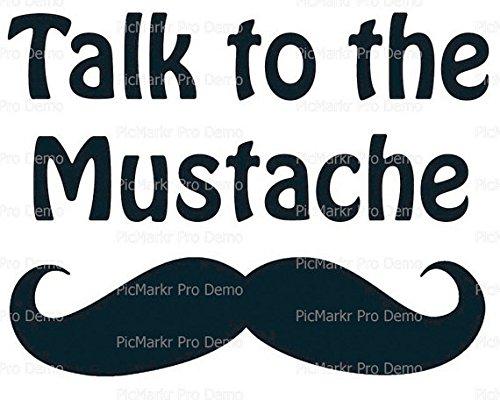 Art of Eric Gunty 1/2 Sheet - Talk To The Mustache Birthday - Edible Cake/Cupcake Party Topper - D21696