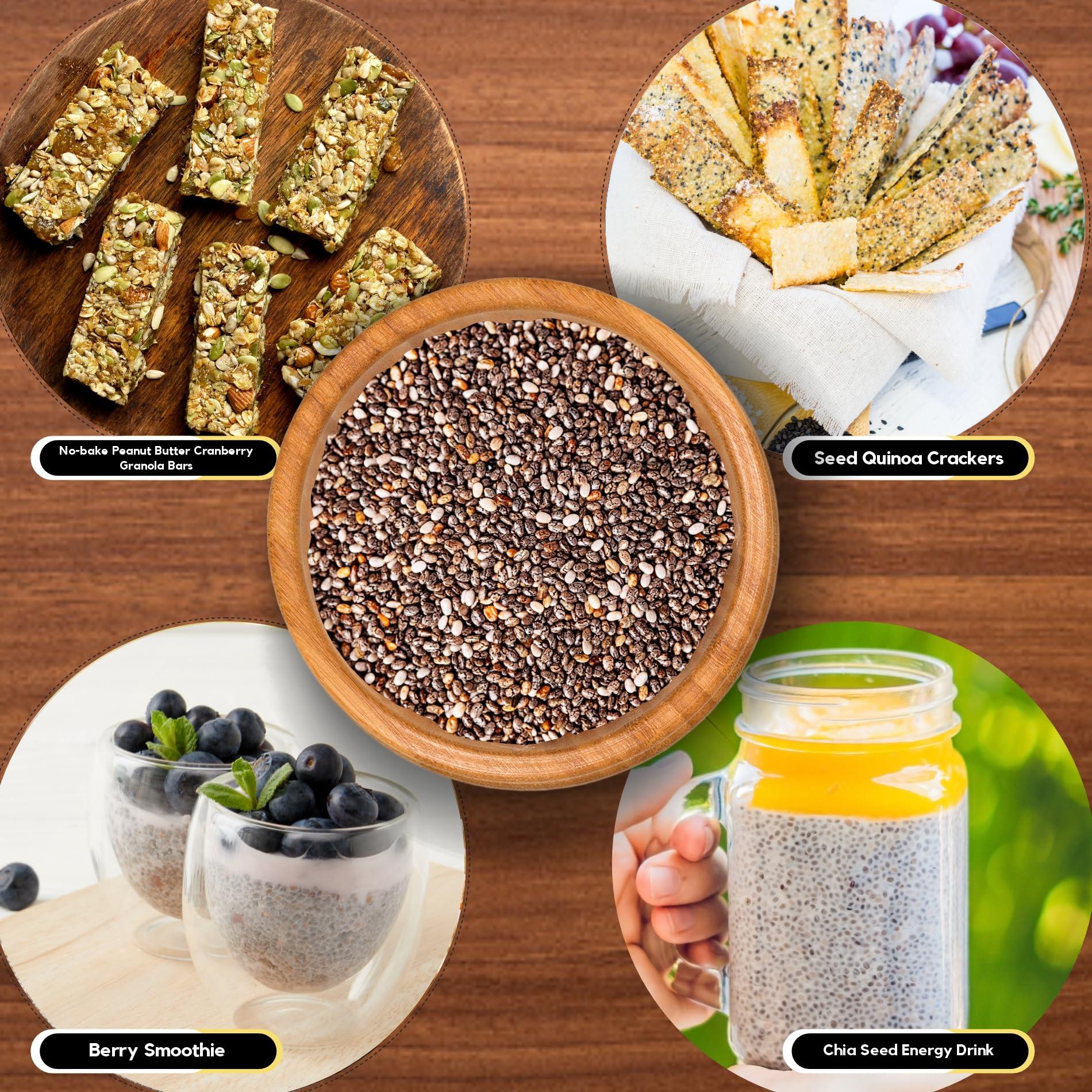 ORGANIC ZING ORGANIC ZING Organic Chia Seeds - Plant-Based Omegas 3 and Protein, Perfect for Smoothies, Salads and Chia Puddings (454 Gram) Pack of 1