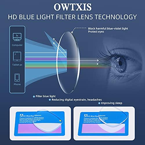 OWTXIS OWTXIS 3 Pack Folding Reading Glasses for Men Women, Keychain Compact Readers Blue Light Portable Pocket Eyeglasses (Black, Gunmetal, Red, 2.75)