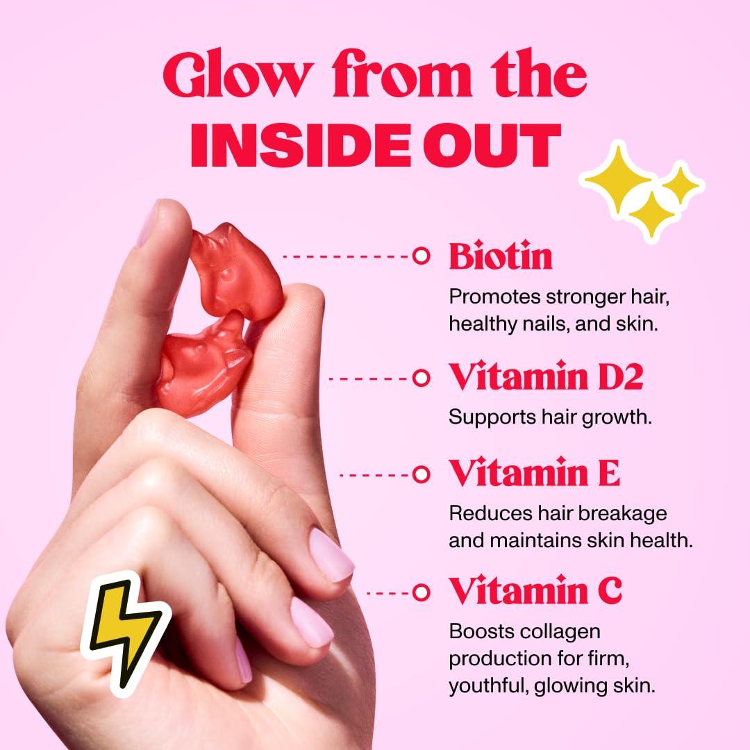 Bloom Robbins Bloom Robbins 60 Hair Gummies for Faster Hair Growth Vitamins for Women & 5000 MCG Non-GMO Vegan Biotin Gummies - Hair Skin and Nails Gummies - Hair Growth Gummies & Hair Skin and Nails Vitamins