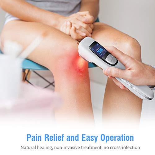 SINORIKO Red Light Therapy Device for Shoulder Back Knee Joint Muscle Pain Relief, 13pcs x 650nm + 3pcs x 808nm, 4 Power + 4 Timer, Handheld Cold Laser Therapy Device for Dogs Pet Horse