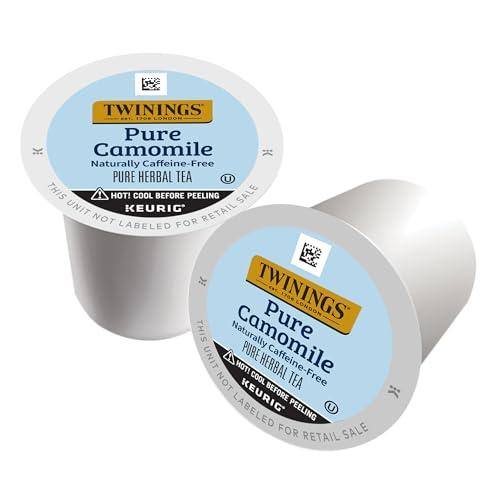 Twinings Twinings Pure Camomile Herbal Tea K-Cup Pods for Keurig, 12 Count (Pack of 6), Made with Pure Camomile Blossoms, Naturally Caffeine-Free, Enjoy Hot or Iced | Packaging May Vary
