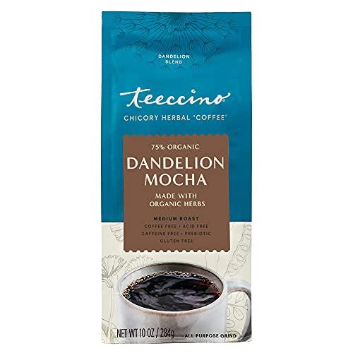 Teeccino Teeccino Dandelion Mocha Herbal Coffee - Caffeine-Free Coffee Alternative with Prebiotics, Gluten Free, Acid Free - Medium Roast, 10 oz