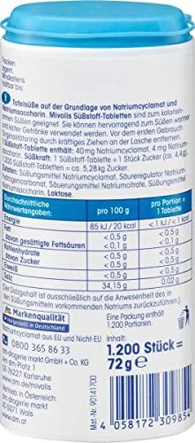 Mivolis dm Mivolis Sweetener Tablets, Gluten and Colour-Free, Vegan 1.200 St., 72 g /2,54 Oz.(Pack of 1)