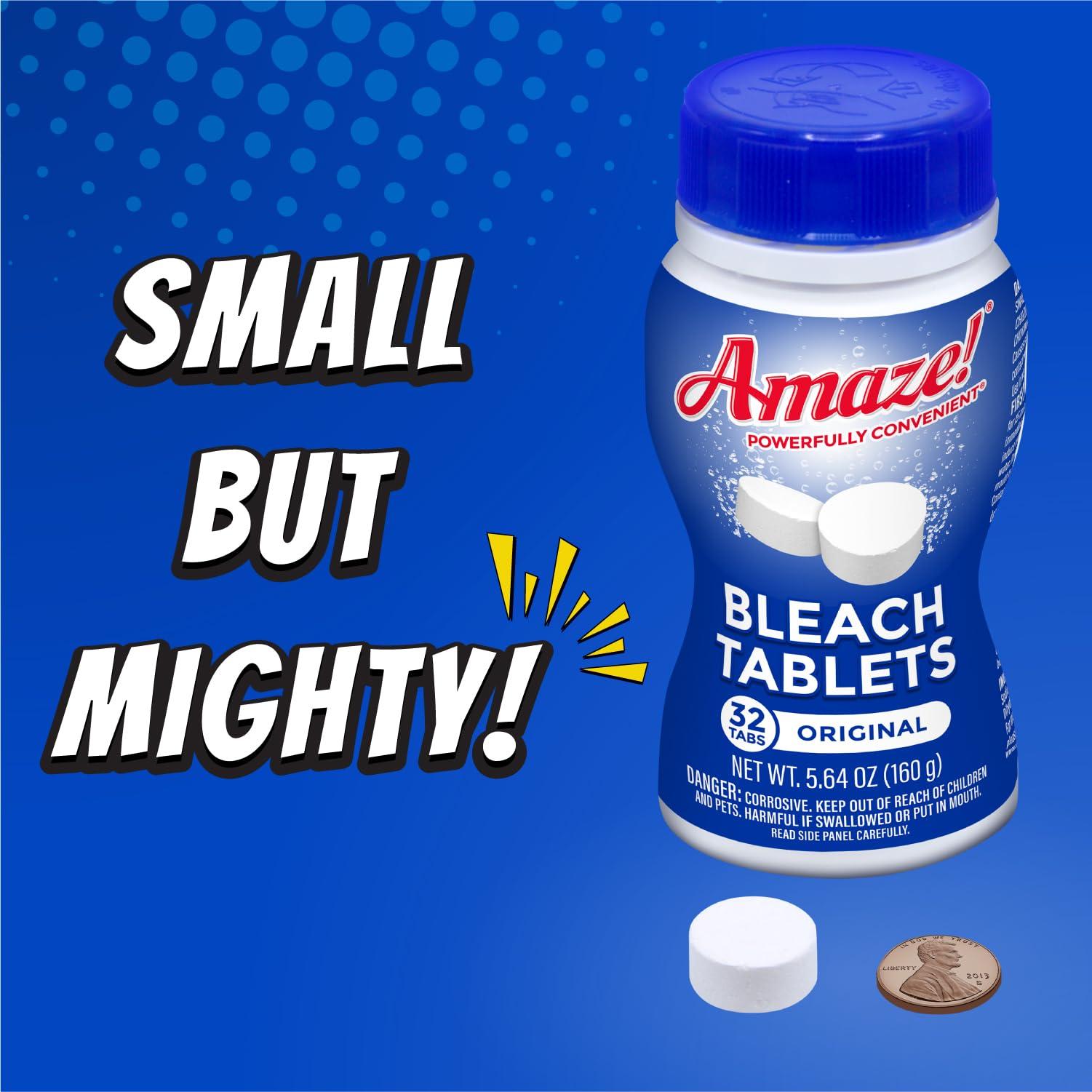 AMAZE AMAZE Ultra Concentrated Bleach Tablets [32 tablets] - Meadow Scent - for Laundry, Toilet, and Multipurpose Home Cleaning. No Splash Liquid Bleach Alternative