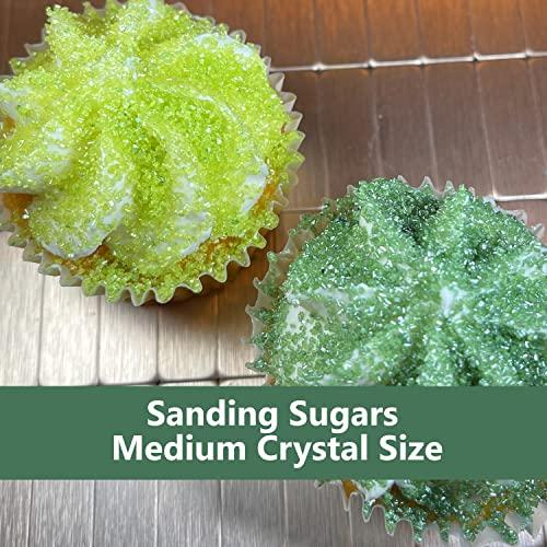 Ultimate Baker Ultimate Baker Sanding Sugar, Naturally Colored Sanding Sugar for Cookies, Colored Baking Sugar, Medium Crystal Colored Sugar for Cake Decorating & Cocktail Rimming (4oz Bag, Green)