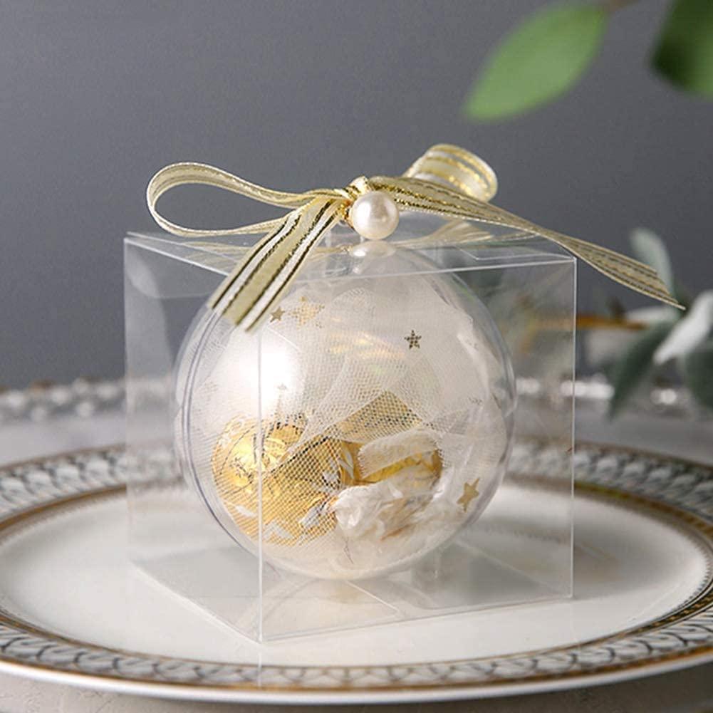 Pasotim 50Pcs Clear Plastic Boxes for Gifts PVC Packing Box Gift Packaging Transparent Box Wedding Gift Boxes Party Favors