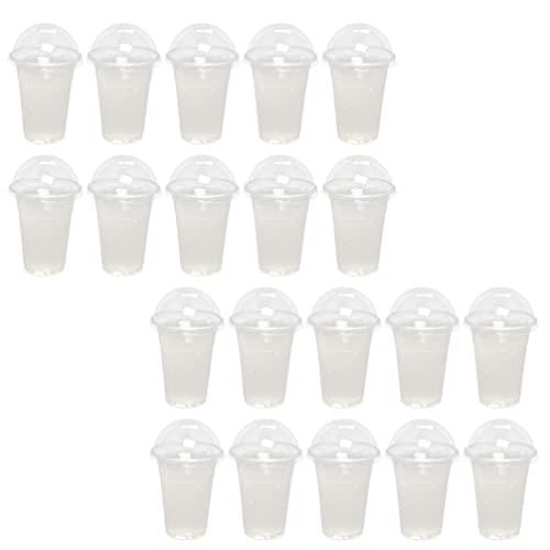 Hemoton 30 Sets Drink Juice Cup Lemonade Cups Beverage Package Cups Fruit Cups with Lid Juice Packing Cups Multi-Function Juice Cups Cold Drink Cups Transparent Beverage Cups