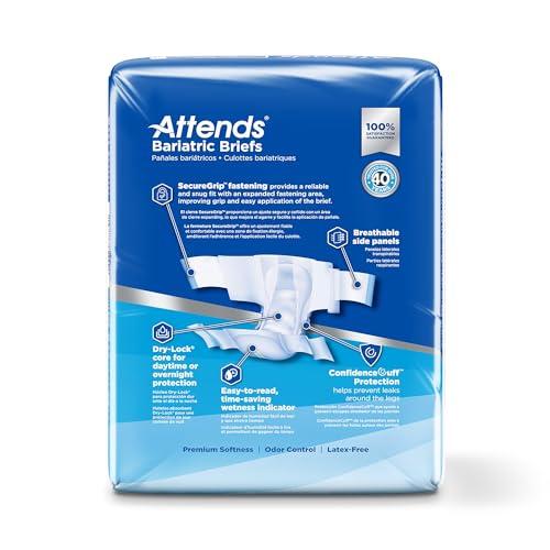 Attends Attends Bariatric Incontinence Disposable Briefs, XX-Large, 63\"-70\" Waist with Tab Closures, Ultimate Absorbency and Leakage Protection, 48ct Case