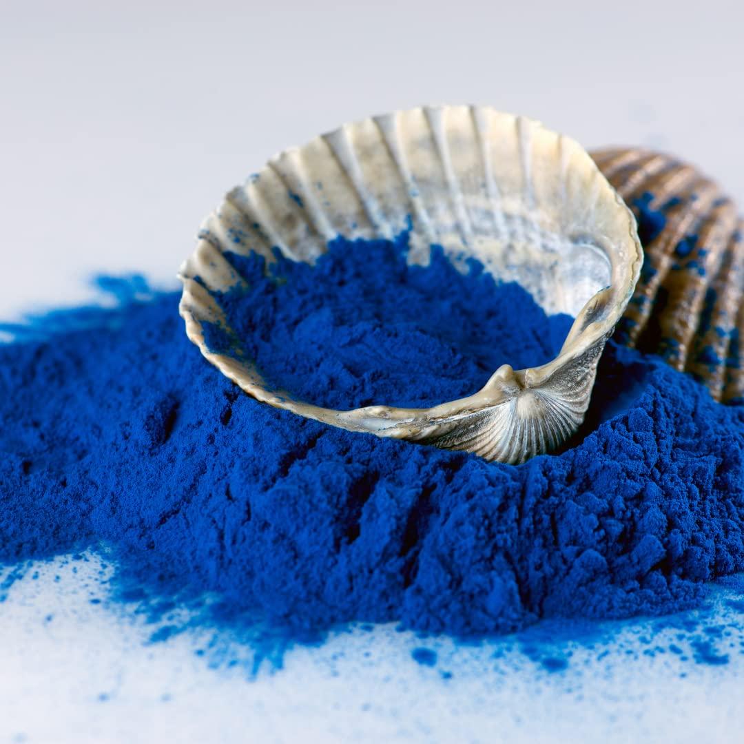 Ellie\'s Best Organic Blue Spirulina Powder - 8oz - Odorless - from Blue Green Algae - Vegan, Non GMO, Gluten-Free, Dairy-Free - USDA Certified Natural Blue Coloring for Smoothies & Protein Drinks