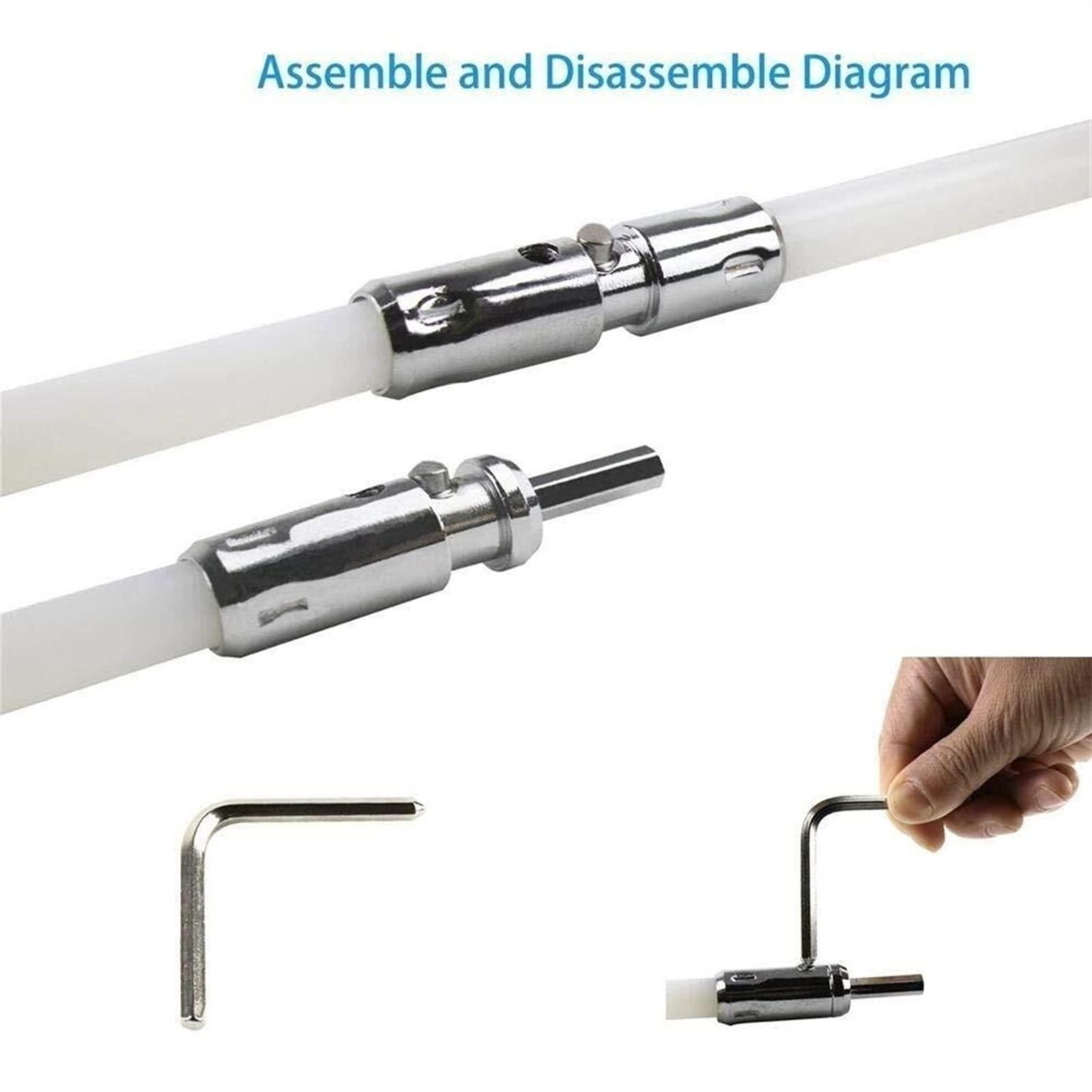 LIYUN chimney sweep kit Dryer Duct Cleaning Kit, Lint Remover, Includes 9/15 /18 Flexible Rods And 1 Brush Head - Can Be Used As A Chimney Brush, Dryer Pipe Inner Wall Cleaning Brush ( Color : 9 Rods , Size