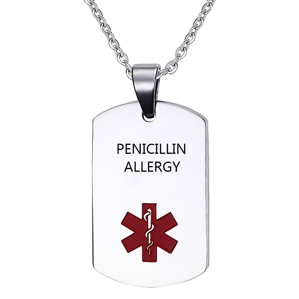 Penicillin allergy necklace store