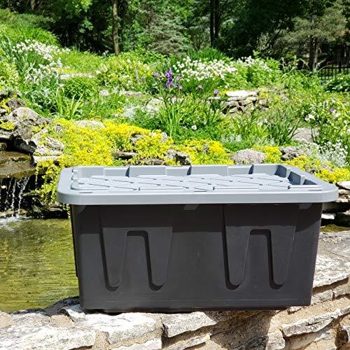 ECOstorage ECOstorage 4427EBKDC.02 Box Tough Recycled Plastic Storage Container, 27 Gallon, Black, 2 Count