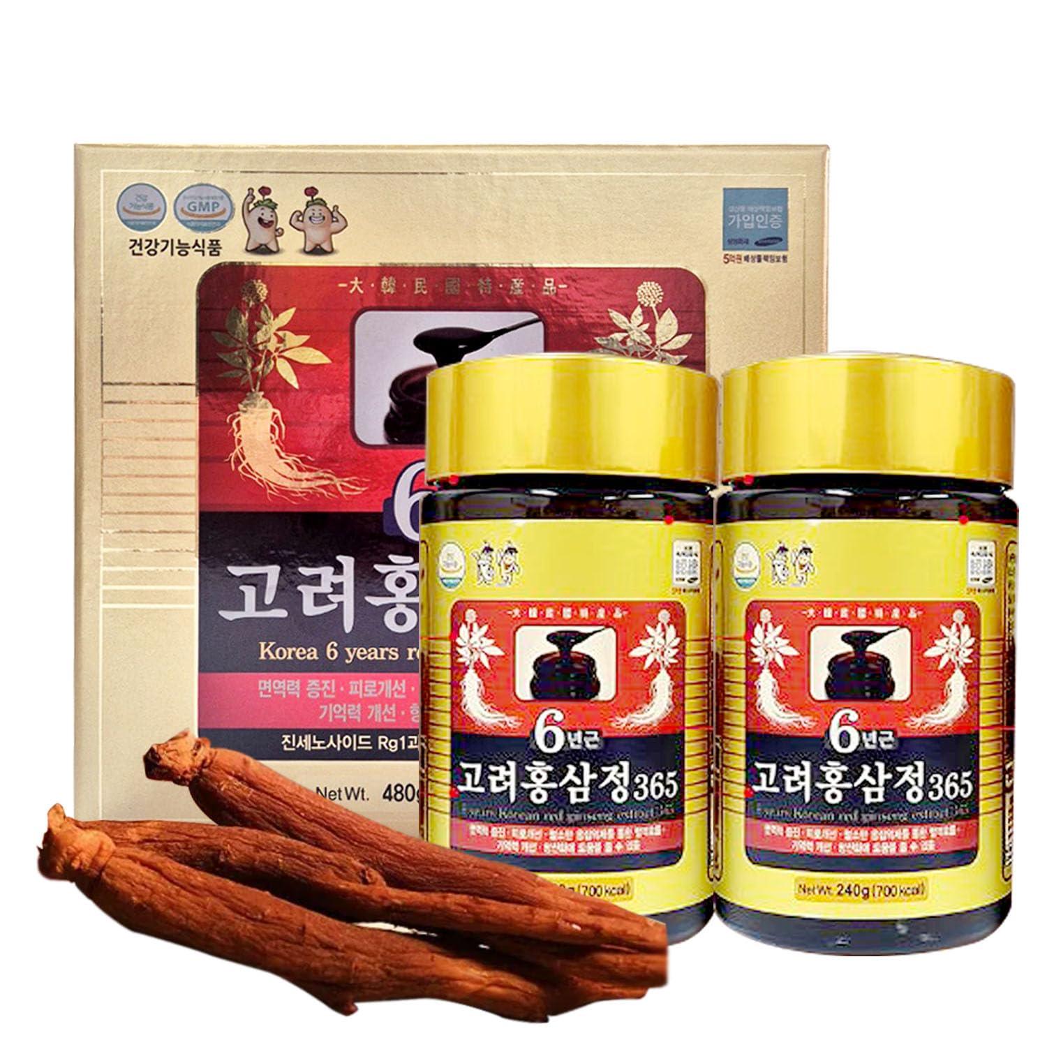 Hong Sam Jeong HongSamJeong, Korean 6years Root Red Ginseng Gold Extract, Saponin, Panax, 8.5 Ounce (Pack of 2)