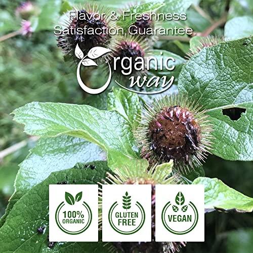 Organic Way Organic Way Dried Burdock Root | Herbal Tea (Arctium lappa) Cut & Sifted - Organic & Kosher Certified | Raw, Vegan, Non GMO & Gluten Free | USDA Certified | Origin - Albania (1/4LBS / 4Oz)