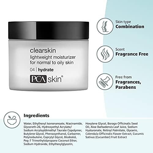 PCA SKIN PCA SKIN Clearskin Lightweight Face Moisturizer for Oily Skin, Daily Hydrating Facial Moisturizer for Oily, Acne-Prone, and Sensitive Skin, Quick Absorbing, Reduces Discolorations, 1.7 oz Jar