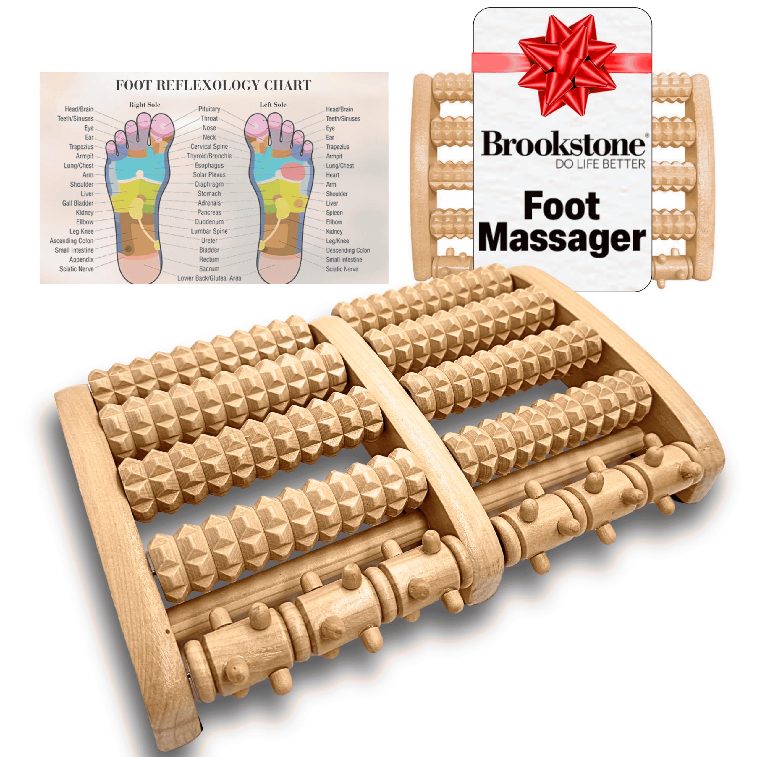 Brookstone Brookstone Foot Roller Massager for Plantar Fasciitis Relief - Wooden Foot Massage Roller for Feet - Stimulate Reflexes & Relieve Stress - Wide Feet Massager Useful Gift for Elderly, Mom Dad (Oak)