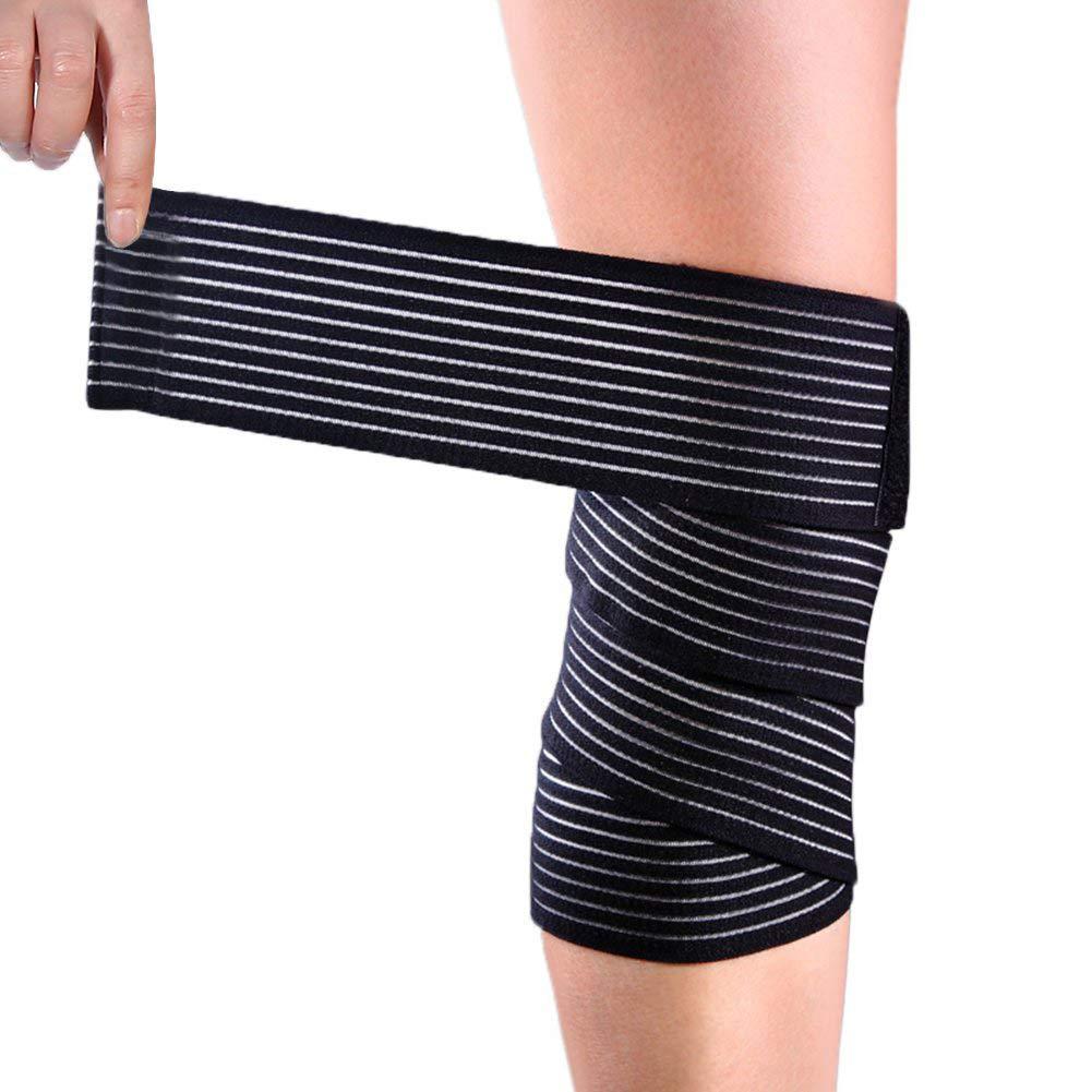 RiToEasysports RiToEasysports Black Elastic Calf Compression Bandage Sport Leg Compression Wraps Adjustable Sleeve Support Knee Brace Bands for Women Men Ankle Elbow