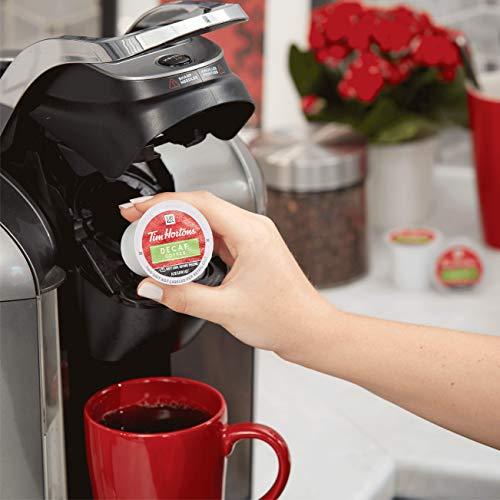 Tim Hortons Tim Hortons Decaf Medium Roast Coffee, Single-Serve K-Cup Pods Compatible with Keurig Brewers, 96ct K-Cups, Red 24 Count (Pack of 4)