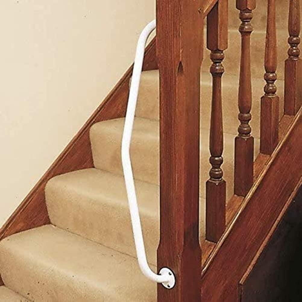 Homecraft HOMECRAFT Steel Newel Rail, Epoxy Coated Steel Grab Rail, Safety Support Rail, Turns 90, Ideal for Stair Posts, Comfortable and Easy Grip, Left Hand Side (Eligible for VAT Relief in The UK)
