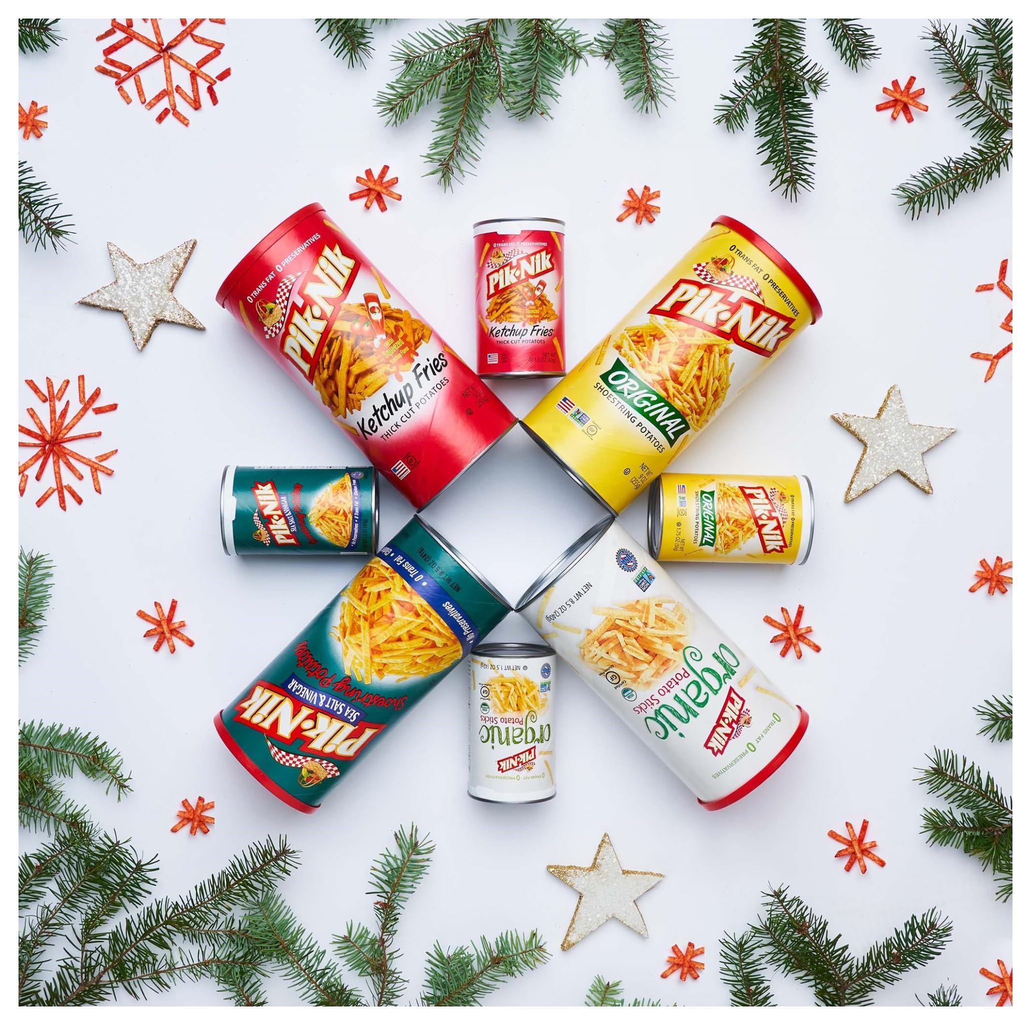 Smiling Sweets Picnic Foods Shoestring Potato Crisps - Sea Salt and Vinegar - Pack of 6 - Delicious Shoestring Potato Snacks - Great for Snacking or for Lunches - Share with Friends