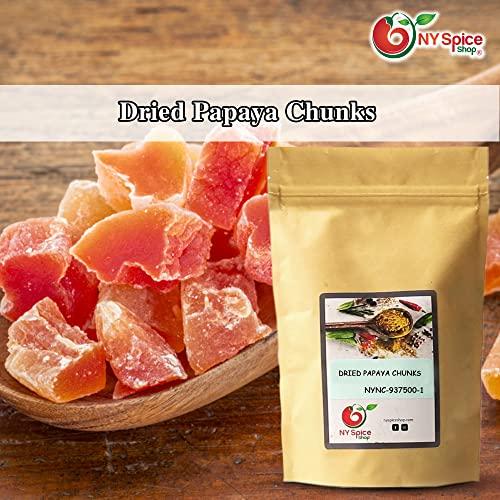 NY Spice Shop NY SPICE SHOP Dried Papaya Chunks 16 Ounces Diced Papaya - Hawaiian Papaya Fruit - Papaya Fresh Organic - Dried Fruit Papaya - Giant Papaya - Papaya Fresh