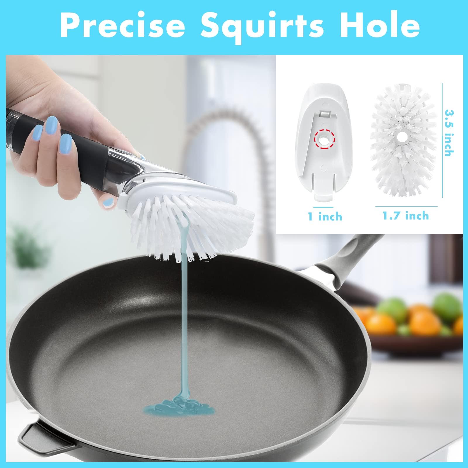 Pamrack Dish Brush Refill, 4 Pack Soap Dispensing Dish Brush Refills, Dish Brush Replacement Head for OXO Dish Brush, Brush Dispenser Refill Fits Soap Dispensing Handle