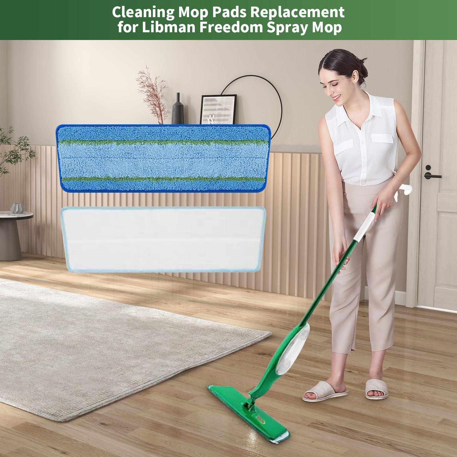 Hyphen-X 12 Pack Cleaning Mop Pads Replacement Part for Libman Freedom Spray Mop, Washable and Reusable Microfiber Spray Mop Replacement Head Reusable Wet Floor Cleaning Mop Pads