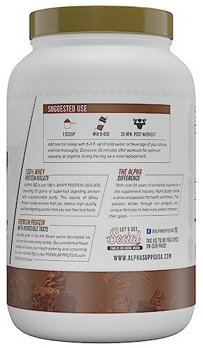 Alpha Supps Alpha Supps ISO, Low Carb 100% Whey Protein Isolate Powder, 25 Grams Per Serving, Helps Support Muscle Growth, Low Sugar and Gluten Free (Chocolate Cake, 2 lb)