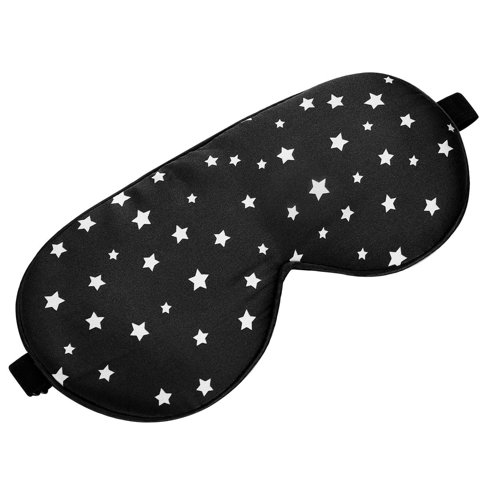 ALASKA BEAR ALASKA BEAR Natural Silk Sleep Mask, Super Smooth Eye Mask (Black Stars)