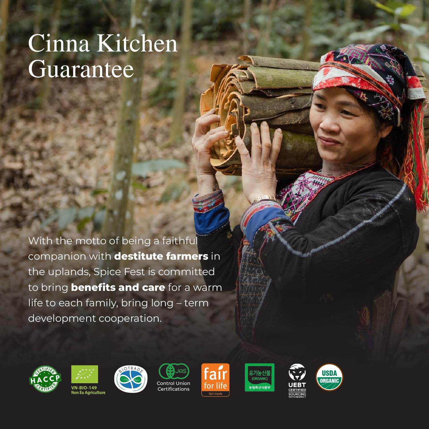 Cinna Kitchen Cinna Kitchen - Organic Vietnamese Cinnamon Tea Bags, (30 Tea Bags) Caffeine-Free Seasonings Herbal Tea, Fresh & Pure Saigon Cinnamon Tea Bag, Premium Cinnamon Herbal Tea