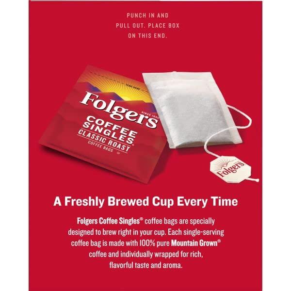 Folgers Folgers Coffee Singles Classic Medium Roast Coffee Bags 19 Count (Pack of 6)